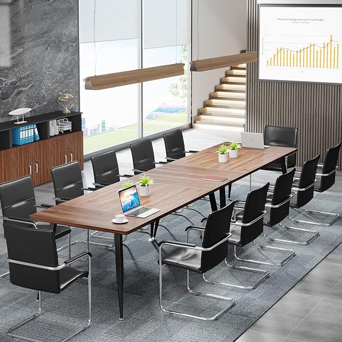 Tribesigns Modern Industrial 6FT Conference Table - Rectangular Meeting Room Tables with Metal Legs