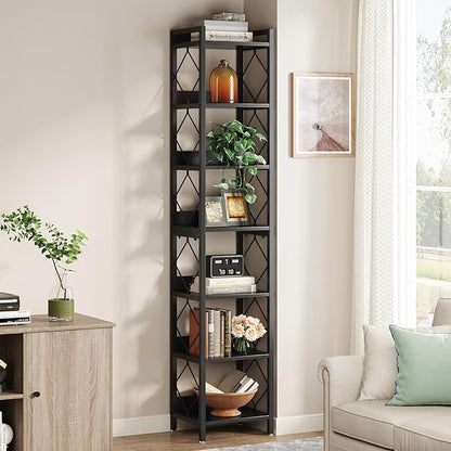 Tribesigns 78.7 Inch Extra Tall Narrow Bookshelf - Multifunctional Corner Storage Organizer