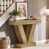 41-Inch Console Table with V-Shaped Legs, Brown Entryway and Sofa Table 3
