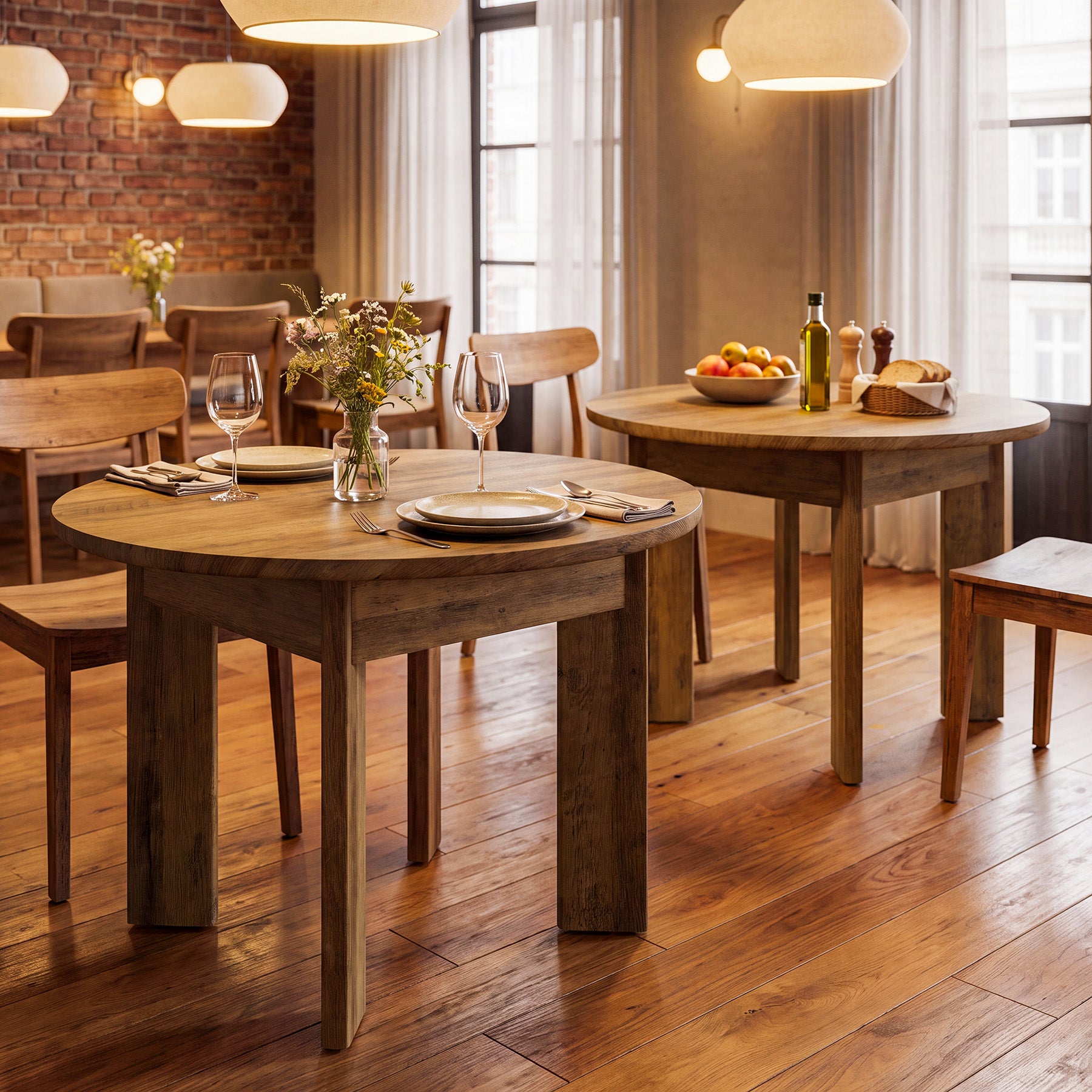 Tribesigns 39-Inch Round Dining Table for 4, Farmhouse Kitchen Table with Rounded Edge Design