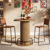 Tribesigns 39-Inch Square Bar Table, Wooden Bistro Table with Footrest for Kitchen and Cafe 3