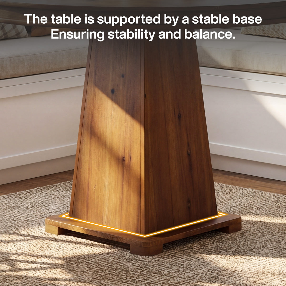 Tribesigns 31.5 Inch Round Dining Table with Solid Wood Top and Geometric Base, Small Kitchen Table for 2-4