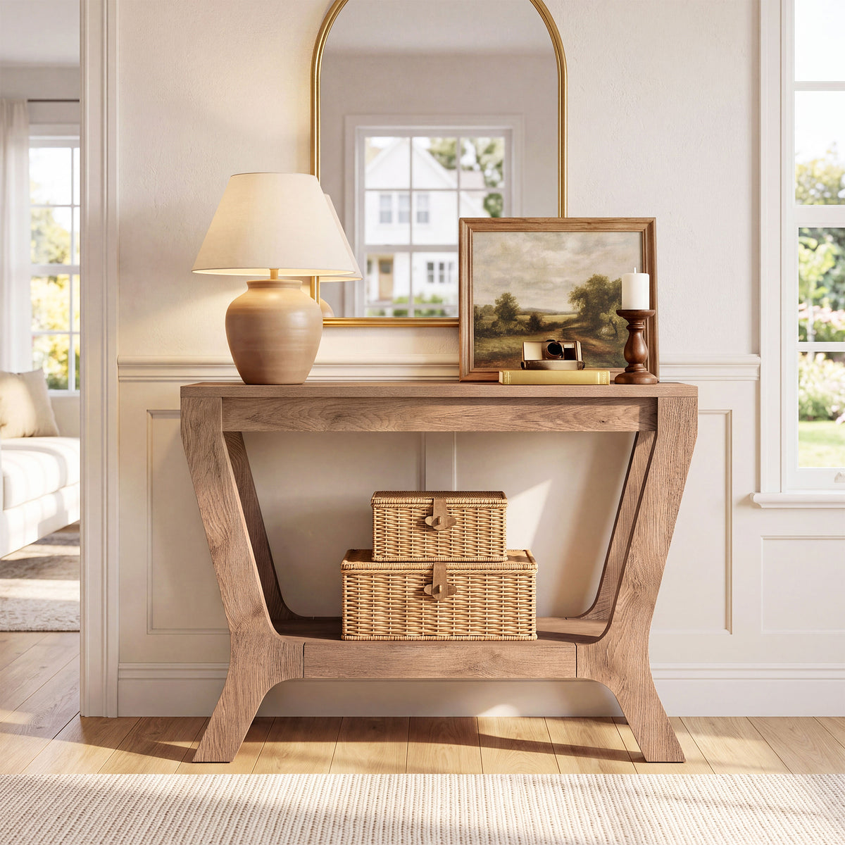 Tribesigns 41 Inch Console Table with 2-Tier Storage, Farmhouse Entryway Table for Sofa and Hallway Spaces