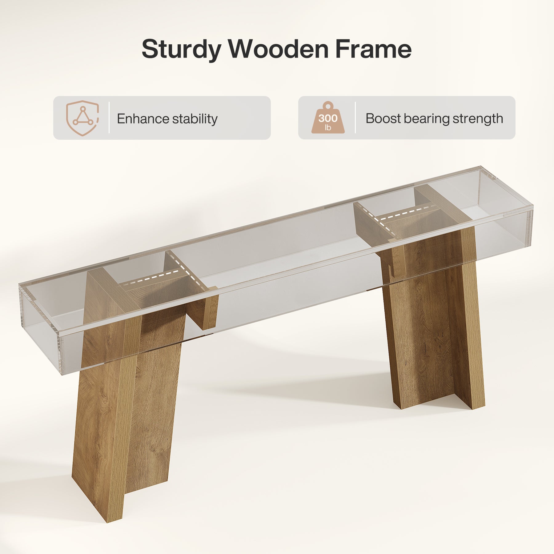 Tribesigns 70.9-Inch Long Console Table with Crossbar Support, Farmhouse Entryway Table for Living Room