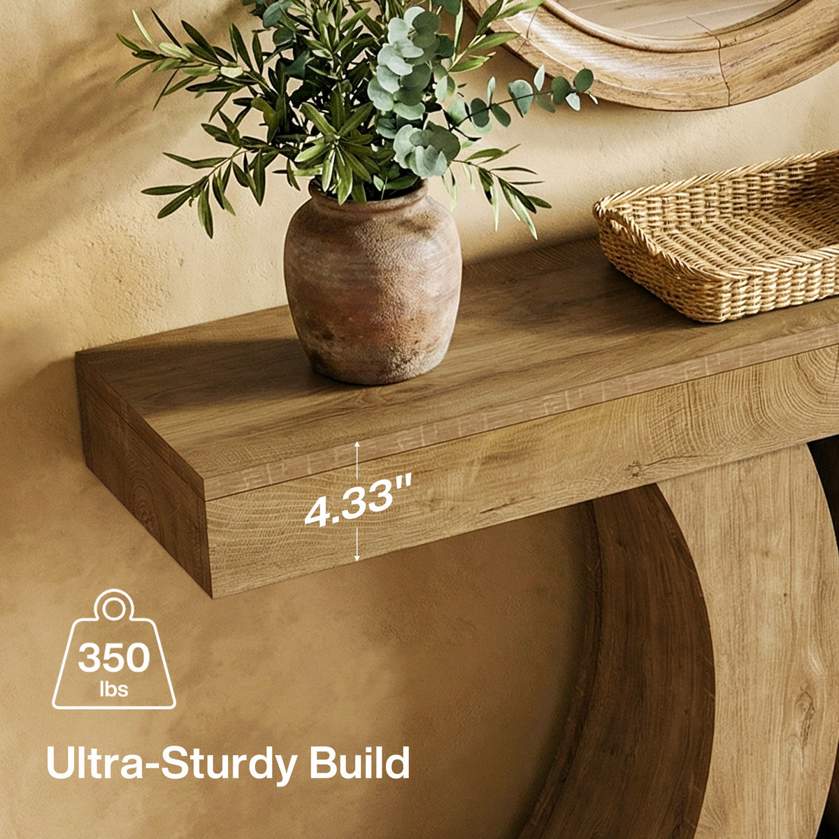 Tribesigns 59" Farmhouse Console Table with Double-Arch X-Frame, Narrow Sofa Table for Entryway