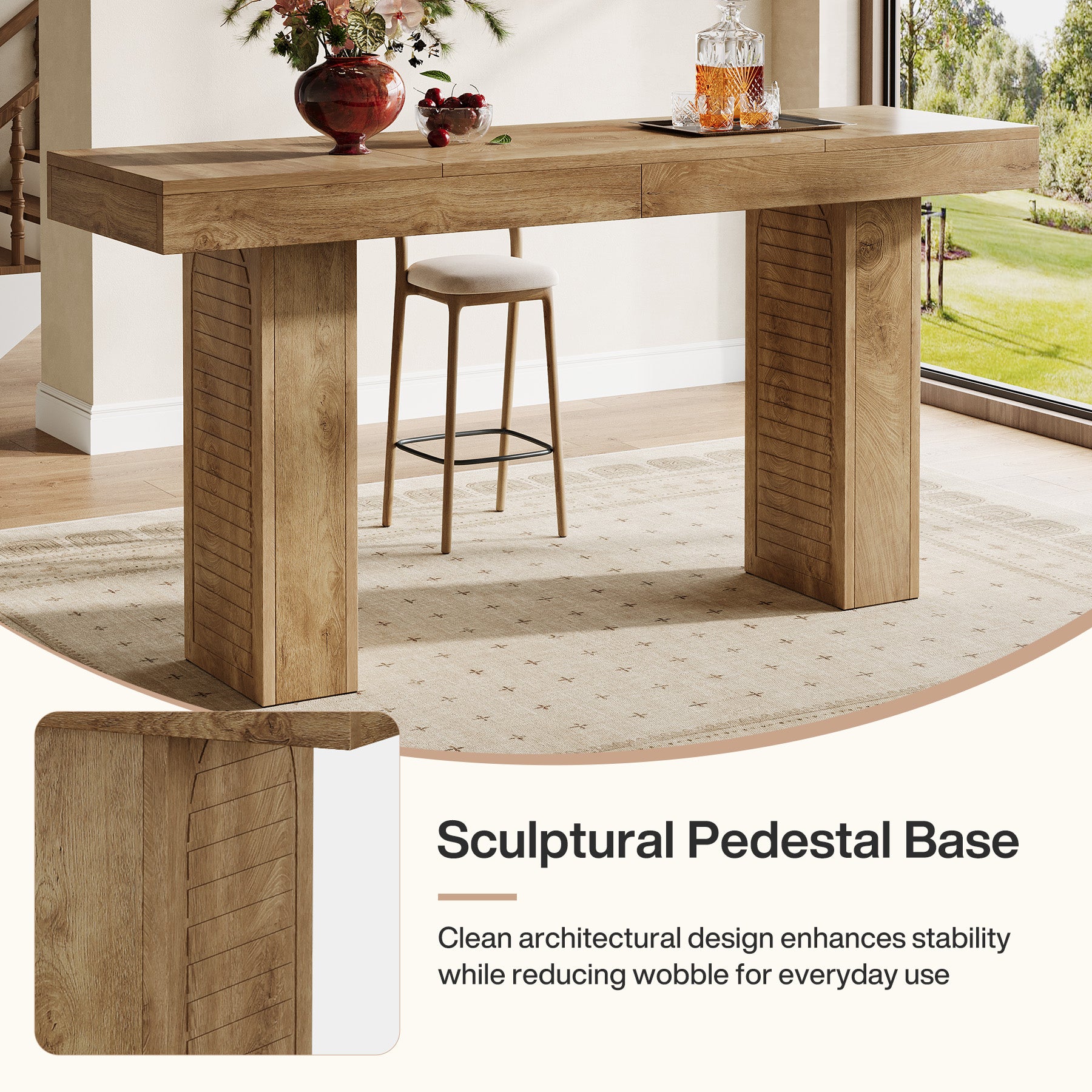 70.9 Inch Extra Long Bar Table for 4-6, Counter Height Pub Table for Kitchen and Home Bar