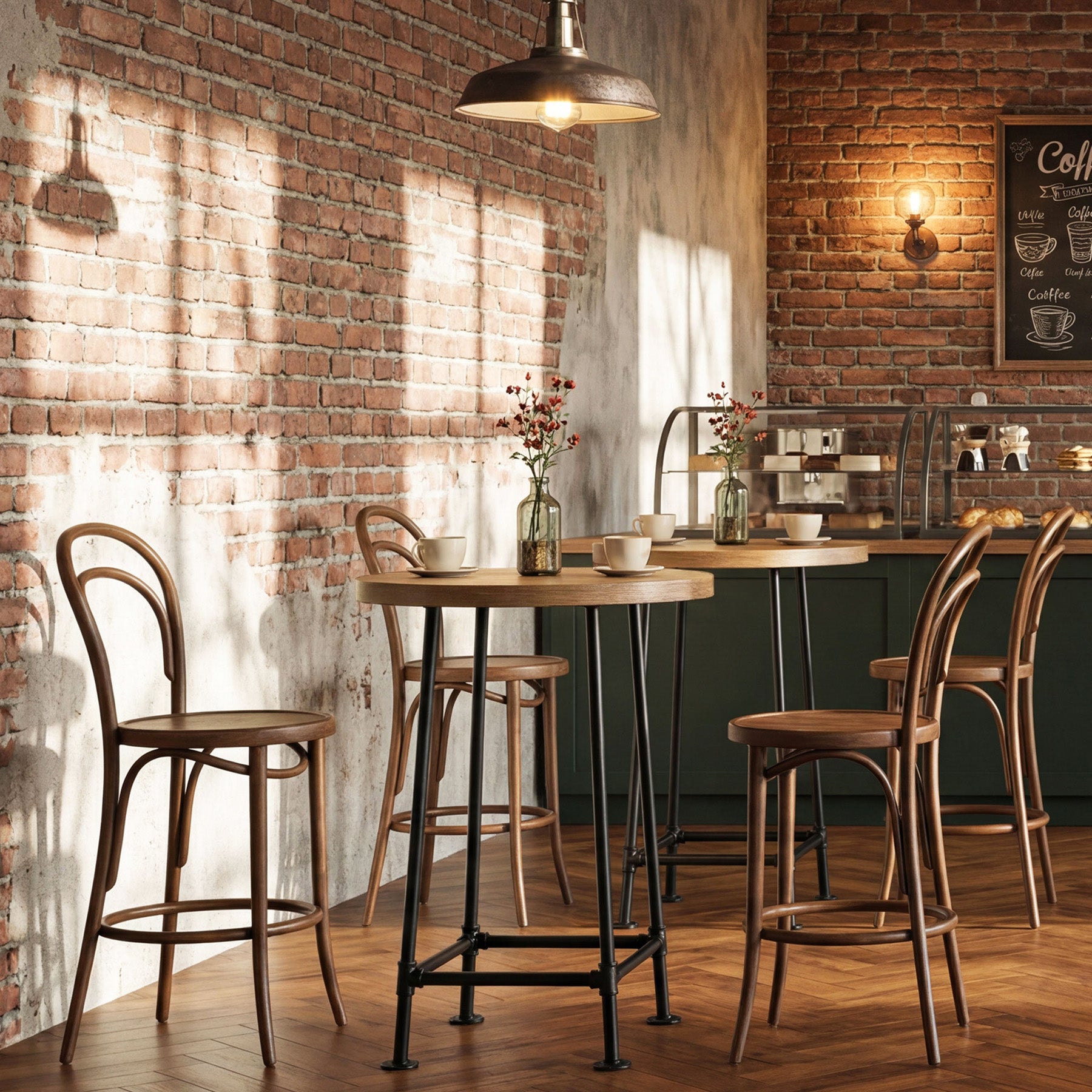 Tribesigns 37.4-Inch Round Bar Table, High Top Pub Table for Small Spaces