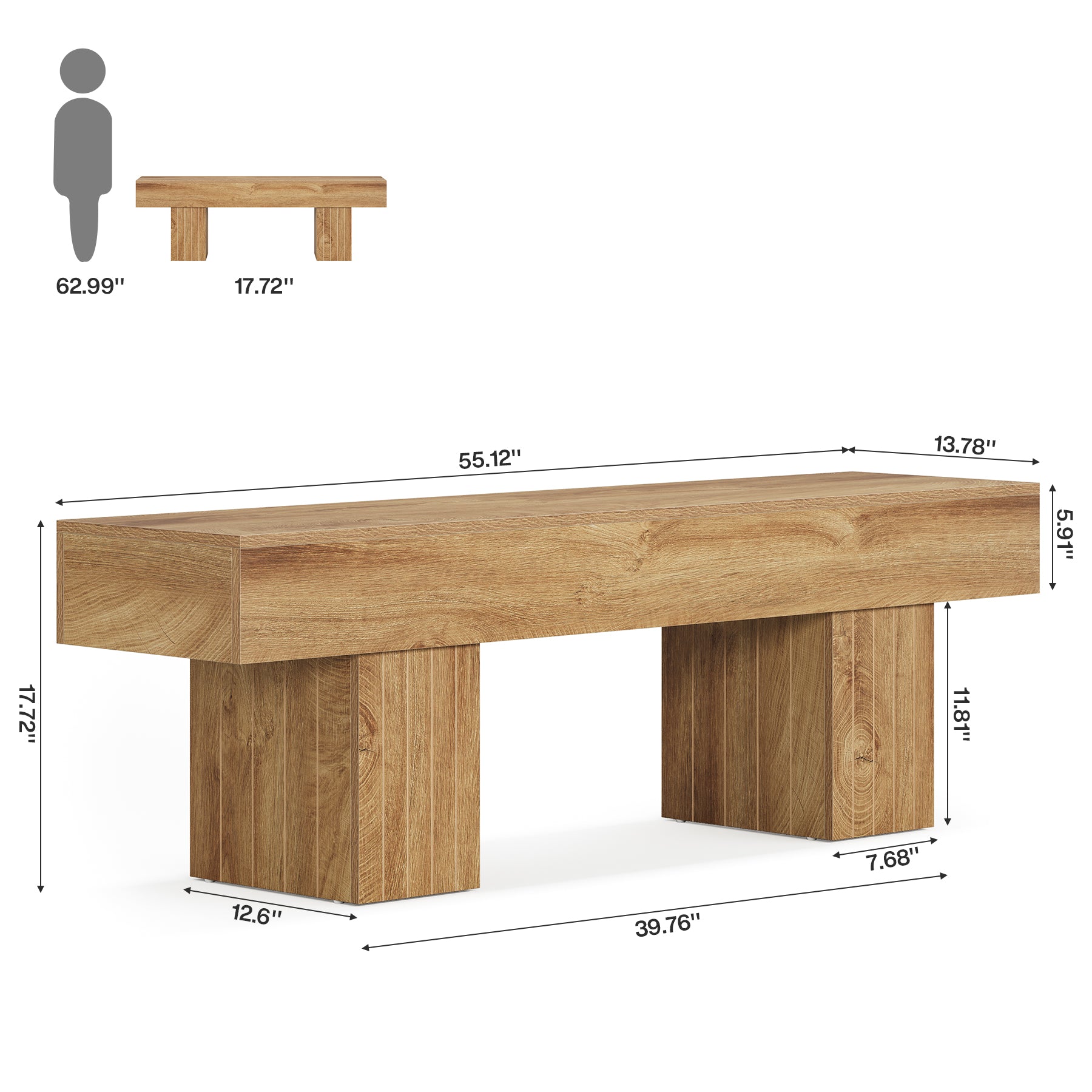 Tribesigns 55.1-Inch TV Stand for 55-Inch TVs with 300 lb Capacity, Farmhouse Media Console for Living Room
