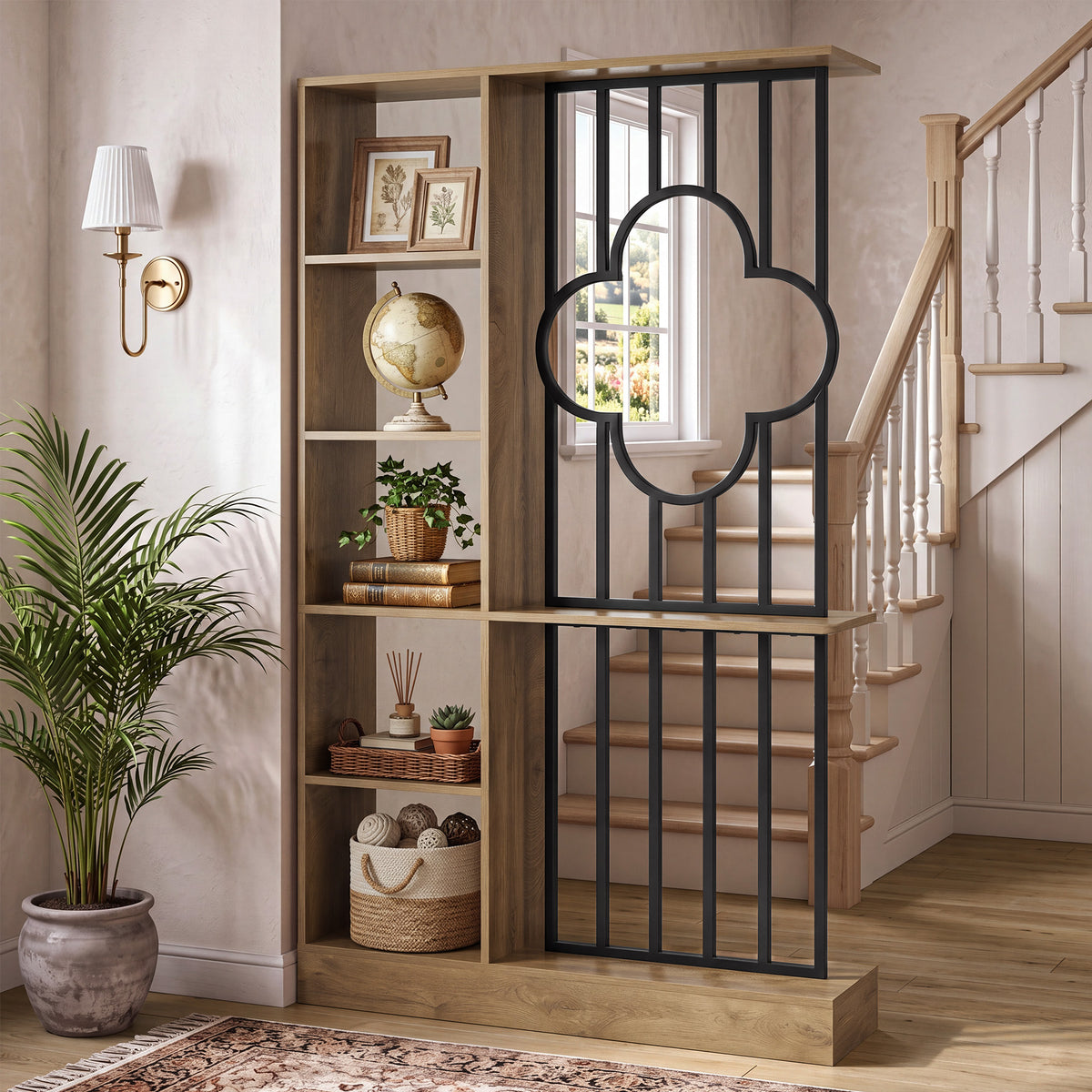 Tribesigns 71" Tall Room Divider with Open Shelves, Freestanding Partition Shelf for Living Room