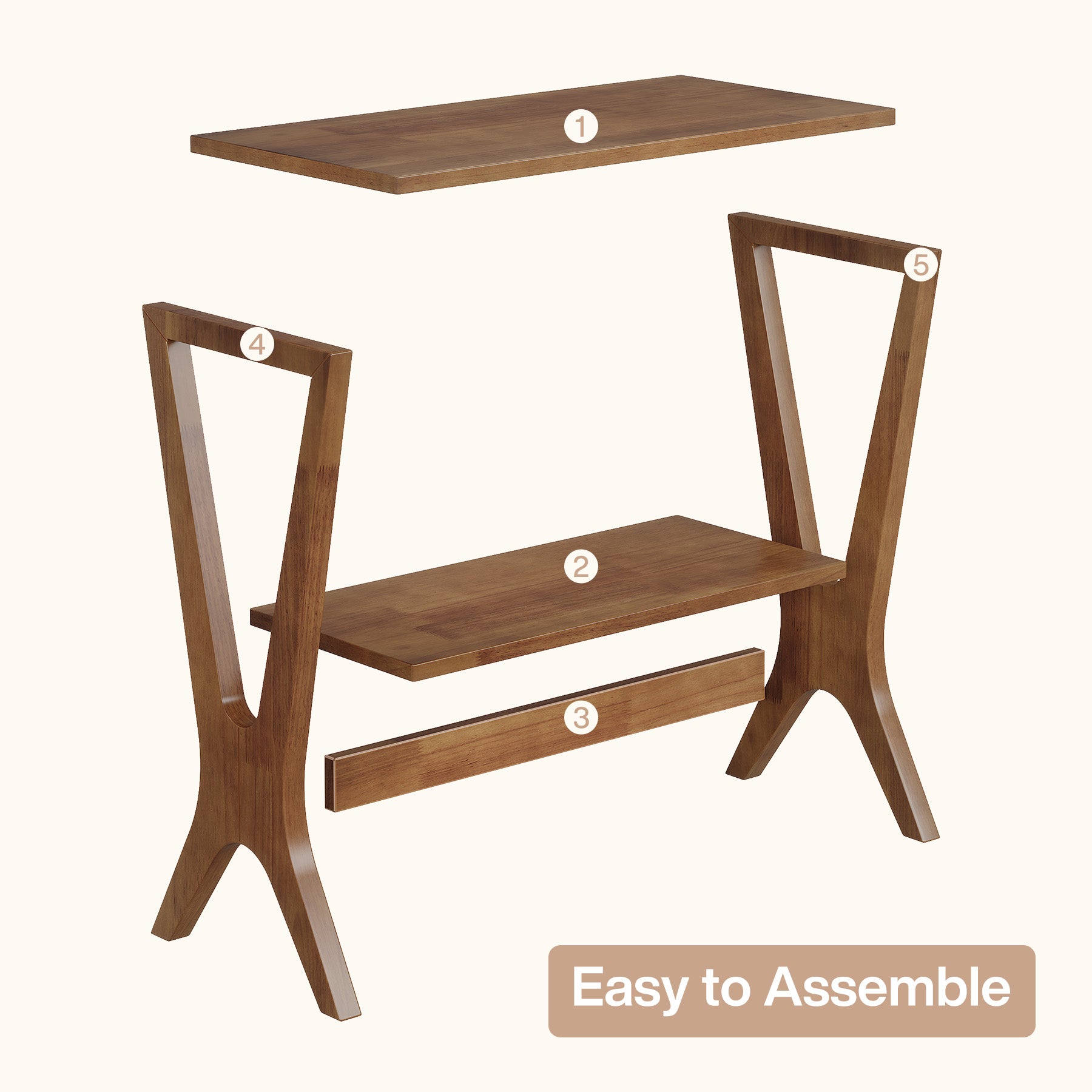 Tribesigns 23.62-Inch Narrow End Table, 2-Tier Solid Wood Side Table with Storage Shelves for Living Room