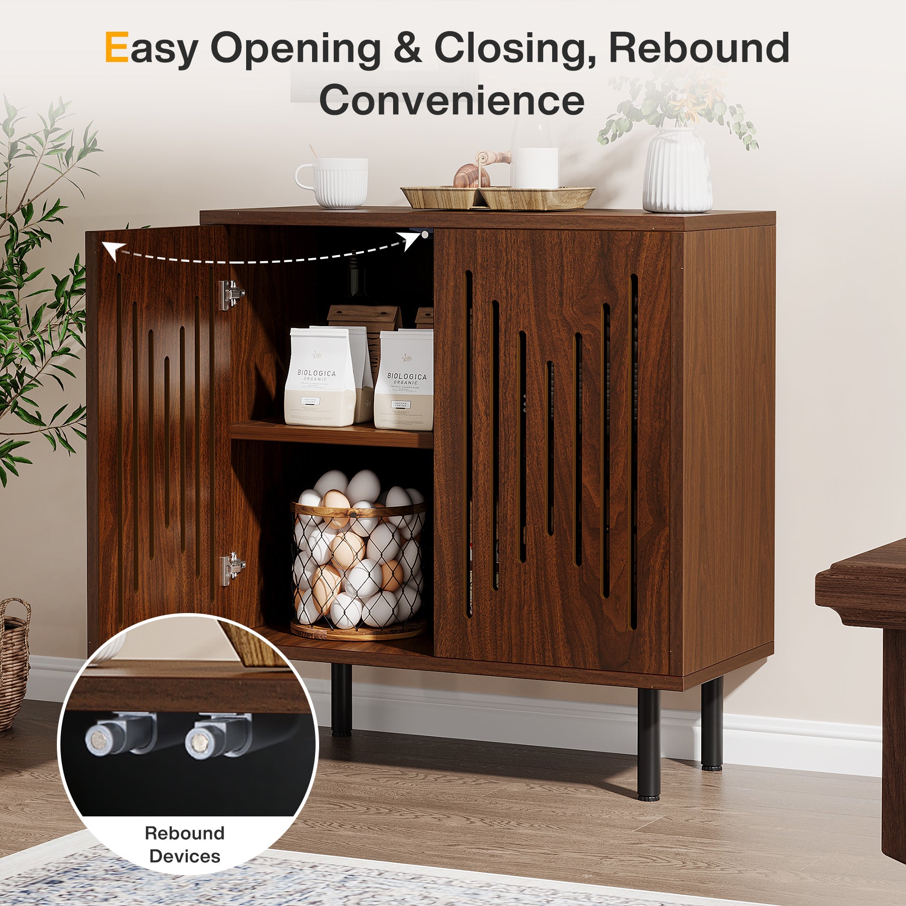 Tribesigns 59-Inch Vintage Sideboard Buffet Set of 2 with Adjustable Shelves, Farmhouse Storage Cabinet for Kitchen Living Room and Hallway