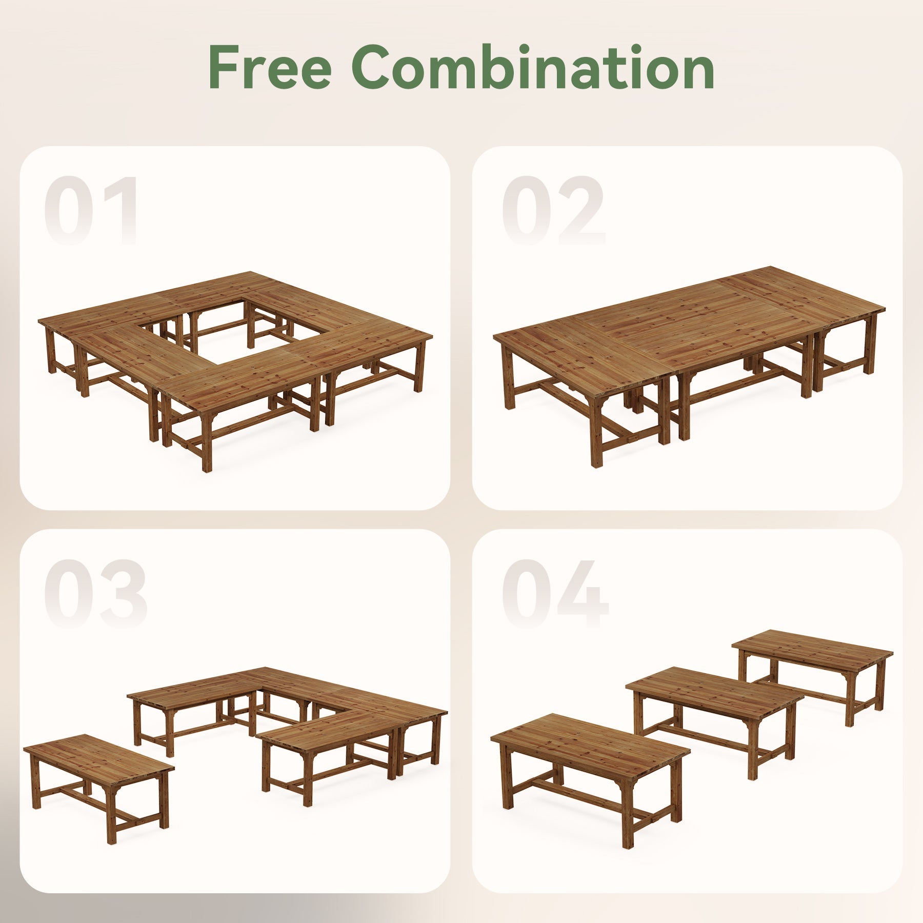 63-Inch Solid Wood Executive Desk with Foot Bar, Farmhouse Computer Desk for Home Office