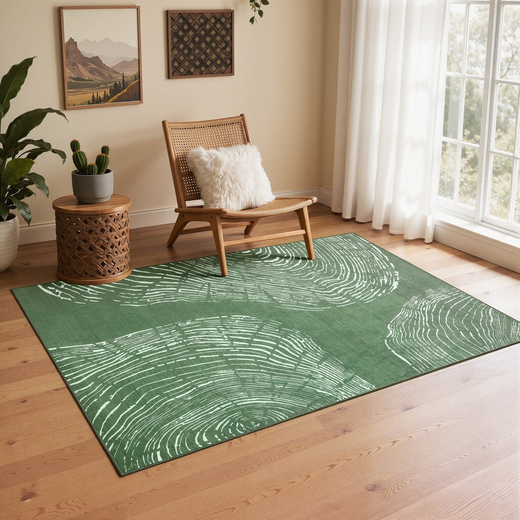 Tribesigns Washable Living Room Rug, Soft Low-Pile Rug with Abstract Pattern, Minimalist Boho Style, Non-Slip