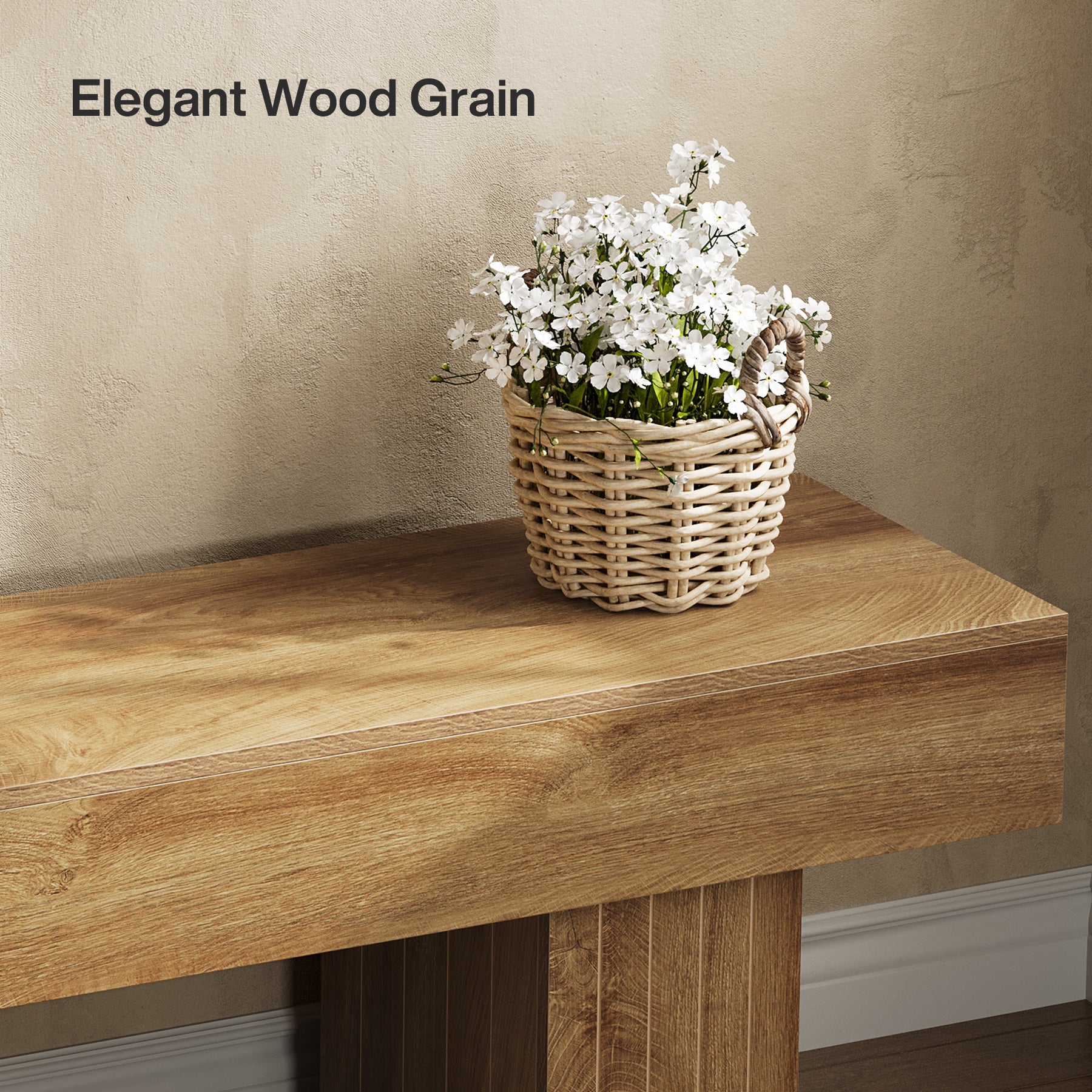 Tribesigns 55-Inch Wooden Entryway Bench with Broad Legs, Farmhouse Indoor Bench with 330 lb Capacity