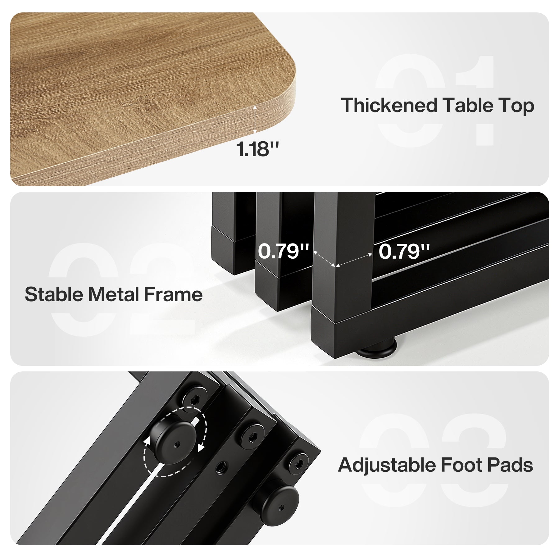 Tribesigns 39.37-Inch Dining Table for 4, Industrial Farmhouse Kitchen Table with Wood Grain Finish