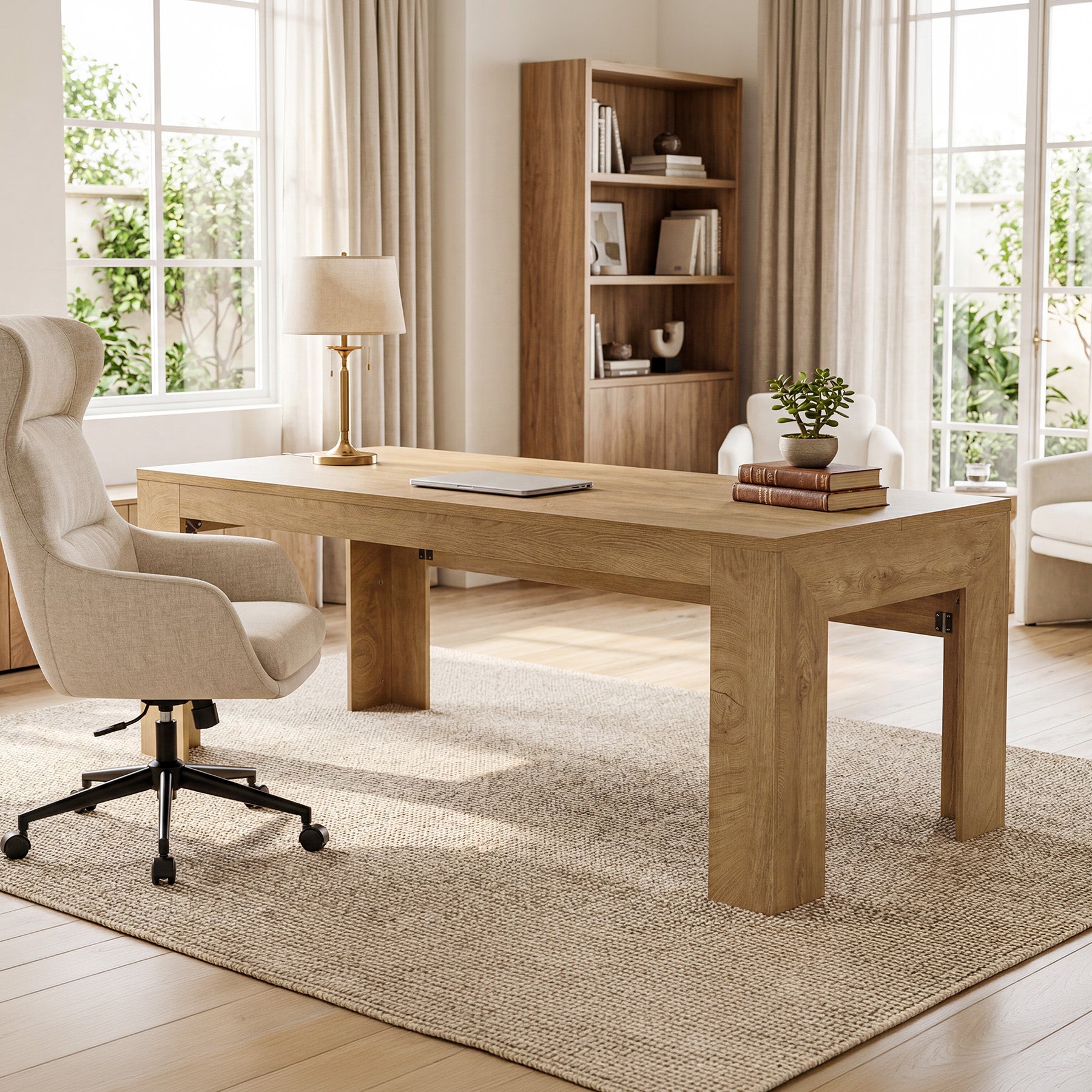 Tribesigns 63-Inch Modern Home Office Desk, Large Wooden Computer Desk for Study and Office