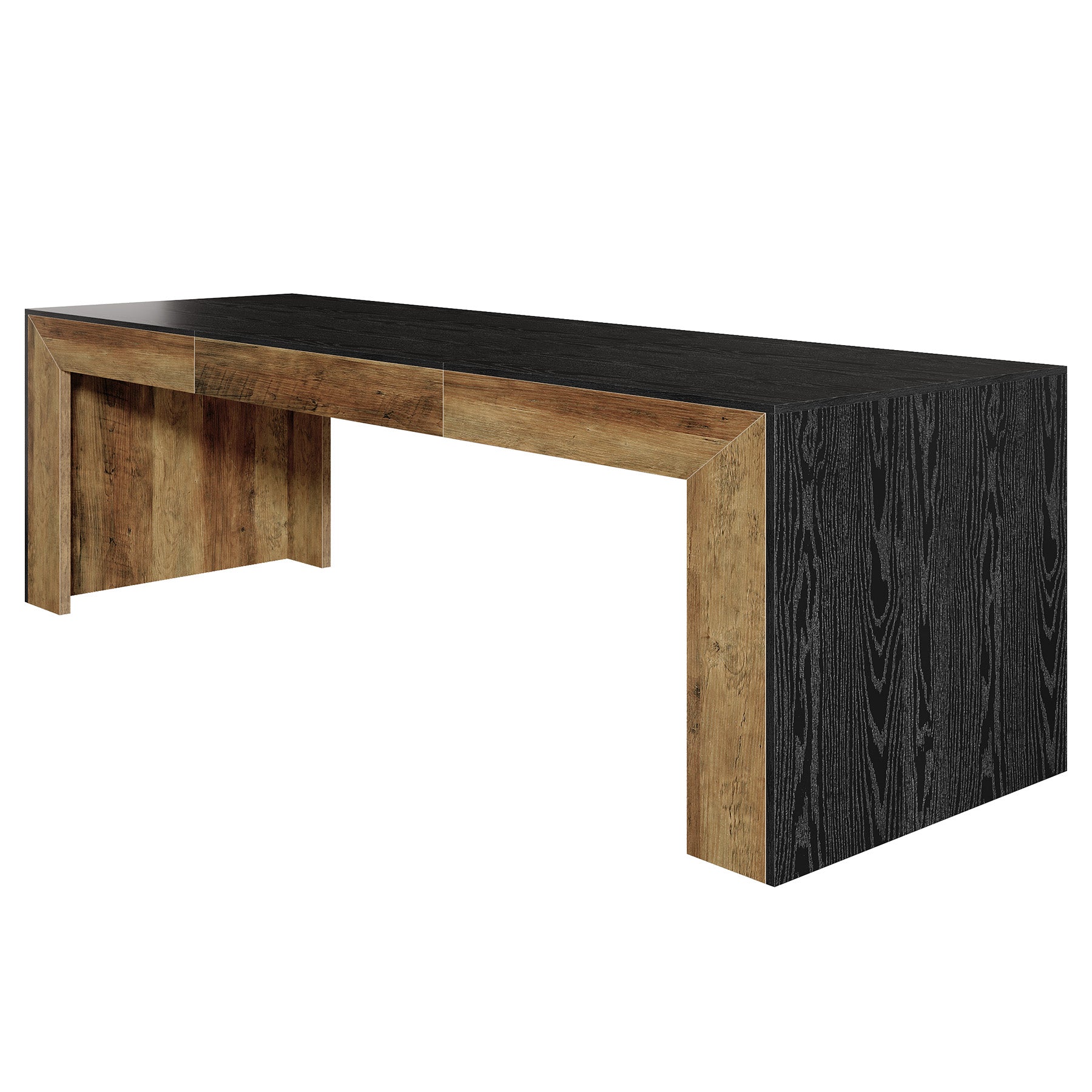 78.7-Inch Two-Person Computer Desk with Reinforced Double-Rectangle Legs, Farmhouse Executive Desk for Home Office