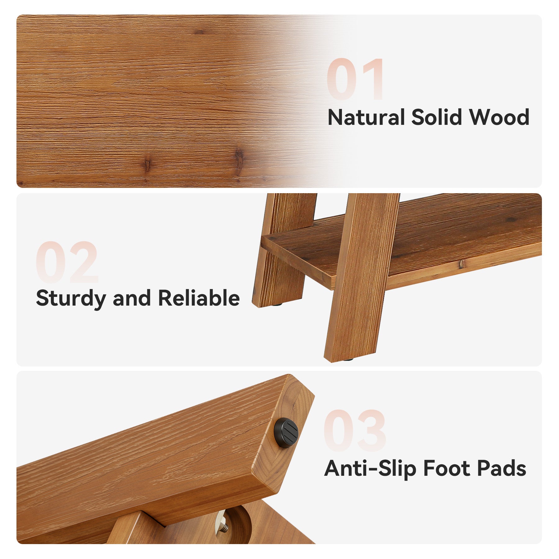 55-Inch Solid Wood Shoe Storage Bench with Lower Shelf, Farmhouse Entryway Seating for Hallway
