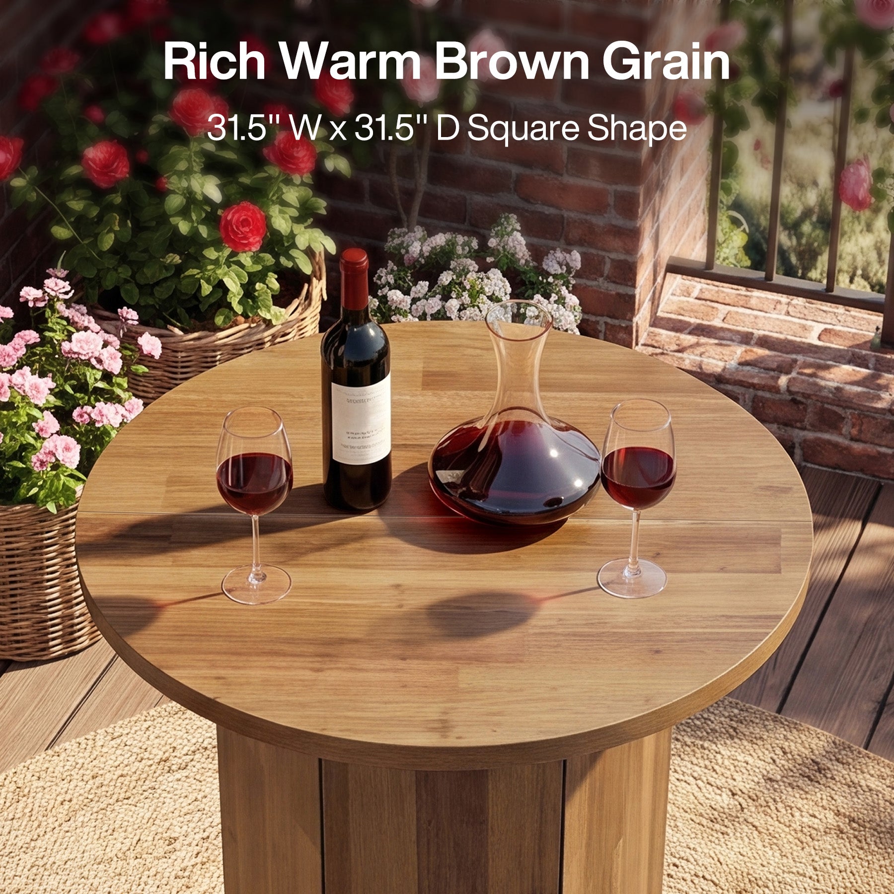 Tribesigns 31.5-Inch Round Bar Table, Wood Pub Table with 2-Tier Hidden Storage for Home Bar