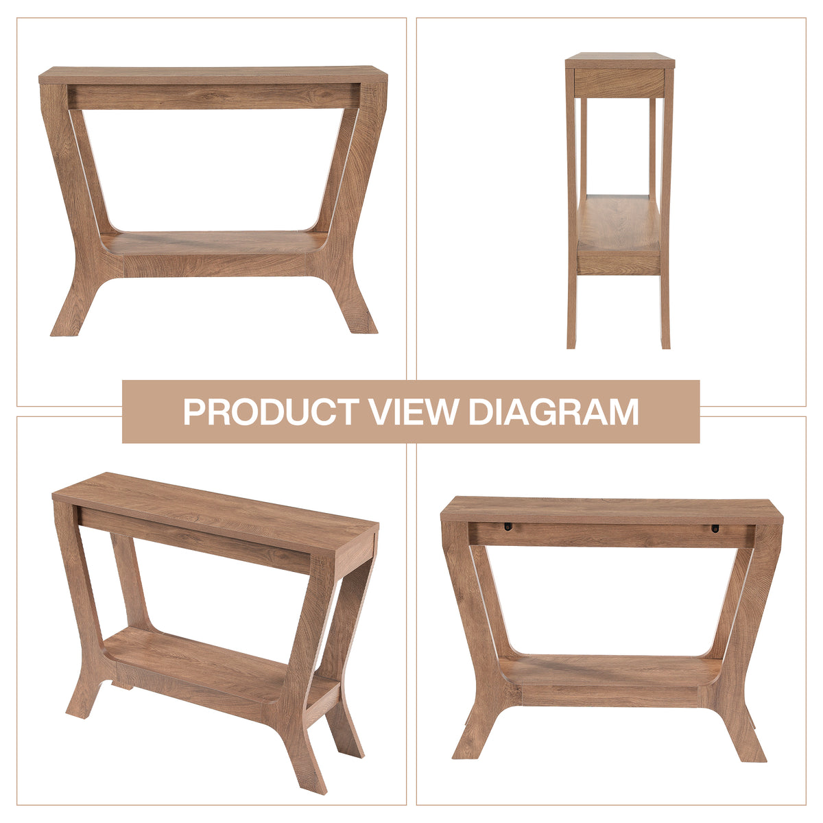 Tribesigns 41 Inch Console Table with 2-Tier Storage, Farmhouse Entryway Table for Sofa and Hallway Spaces
