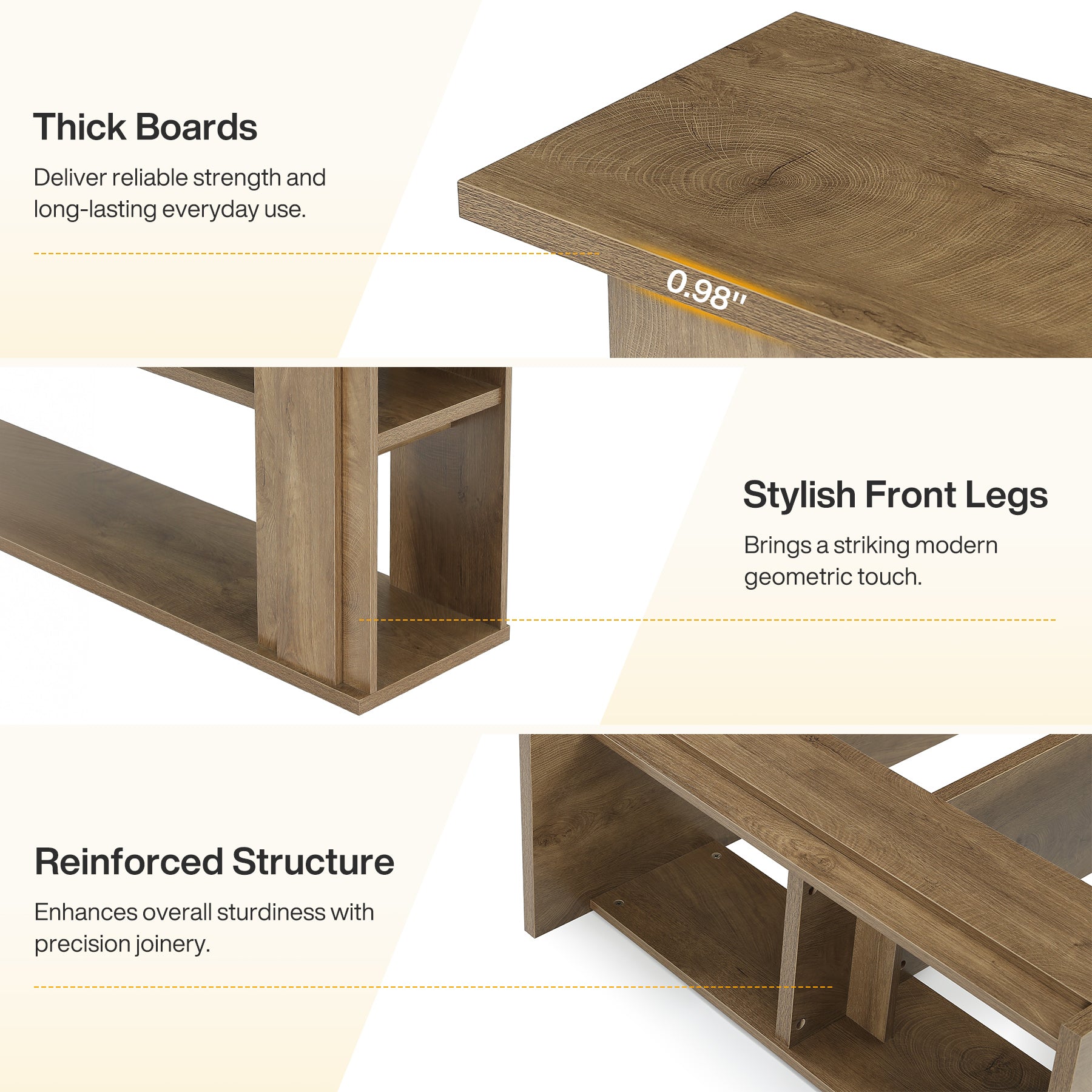 Tribesigns 63-Inch Farmhouse Console Table with 3-Tier Storage Shelves and Wide Panel Supports, Narrow Sofa Table for Living Room Hallway and Foyer