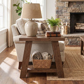 Tribesigns Solid Wood End Table with 2-Tier Storage Shelf, Small Side Table for Living Room and Bedroom 3