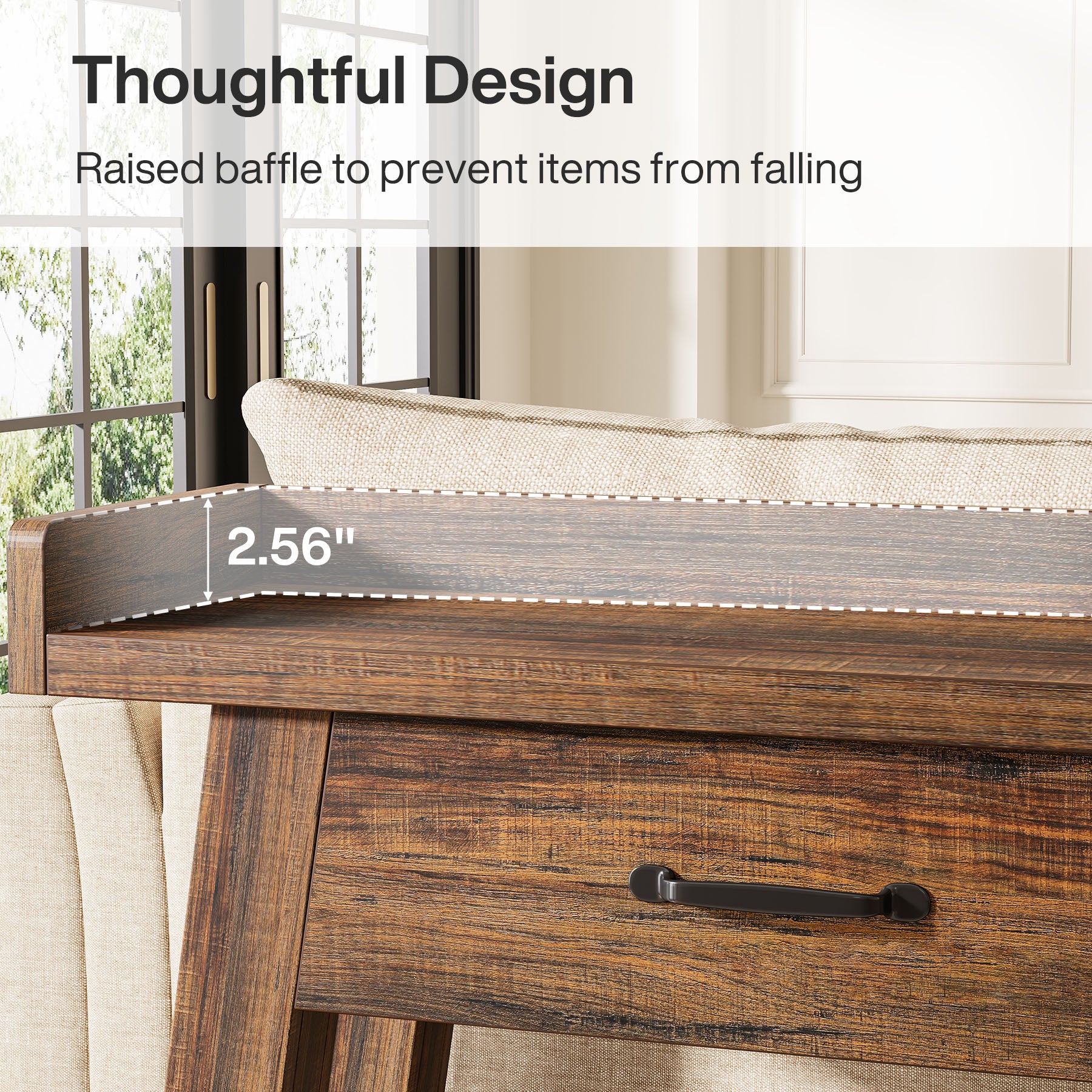 Tribesigns 70.9 Inch Extra Long Console Table with 3 Drawers, 2-Tier Sofa Table for Living Room