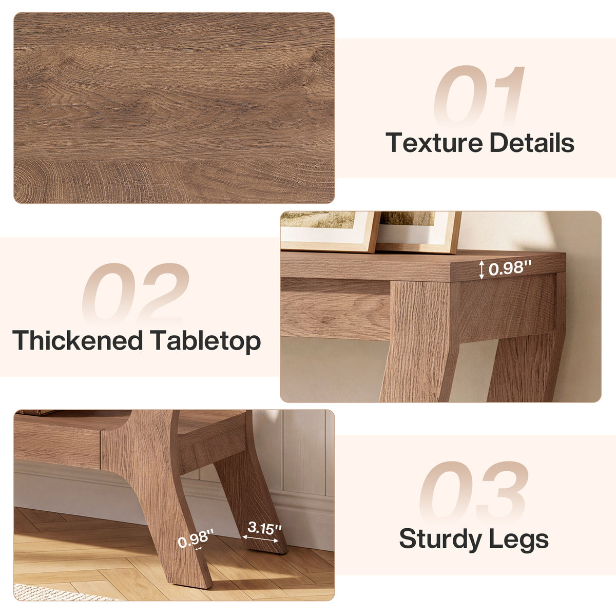 Tribesigns 41 Inch Console Table with 2-Tier Storage, Farmhouse Entryway Table for Sofa and Hallway Spaces