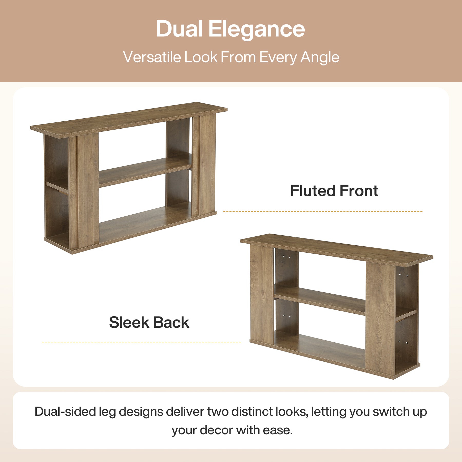 Tribesigns 63-Inch Farmhouse Console Table with 3-Tier Storage Shelves and Wide Panel Supports, Narrow Sofa Table for Living Room Hallway and Foyer