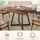 Tribesigns Indoor and Outdoor Rug, Weather-Resistant, Jute-Look, Scalloped Border and Farmhouse-Style Pattern, Washable and Non-Slip 3