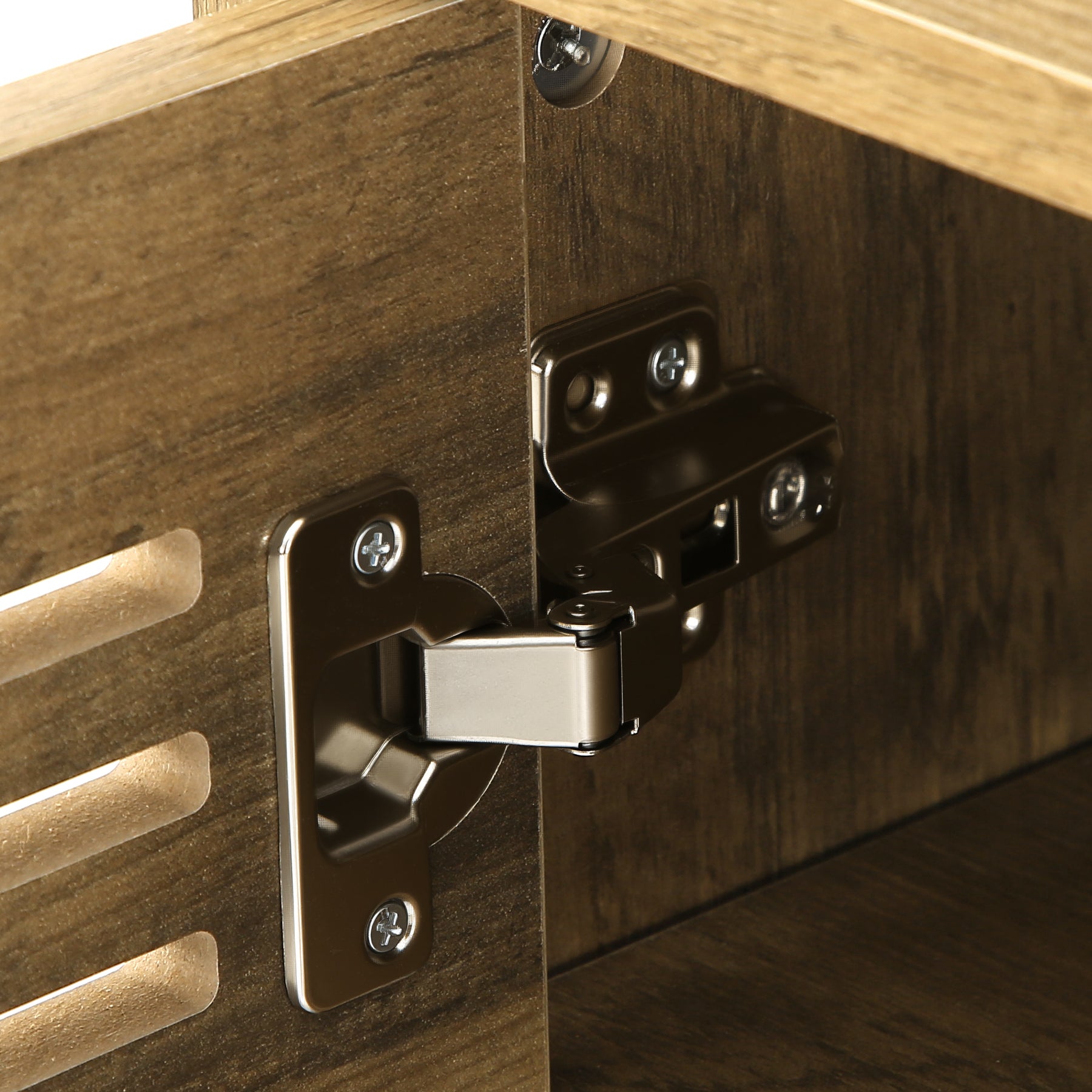 Free-Standing Shoe Cabinet, Narrow Farmhouse Wooden Organizer with 6 Shelves