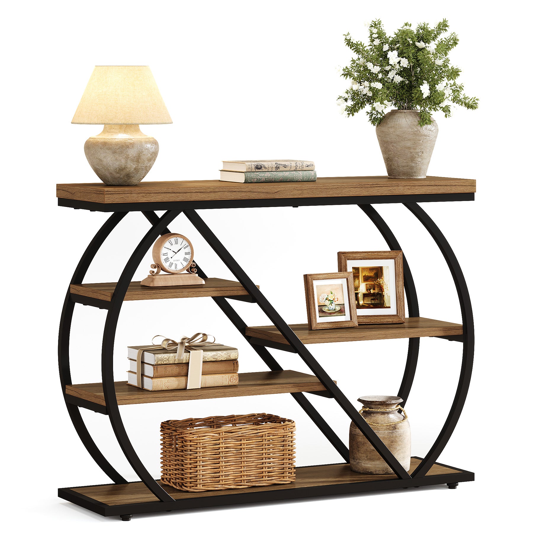 Tribesigns 41.3" Console Table, 5-Tier Industrial Entryway Table for Hallway