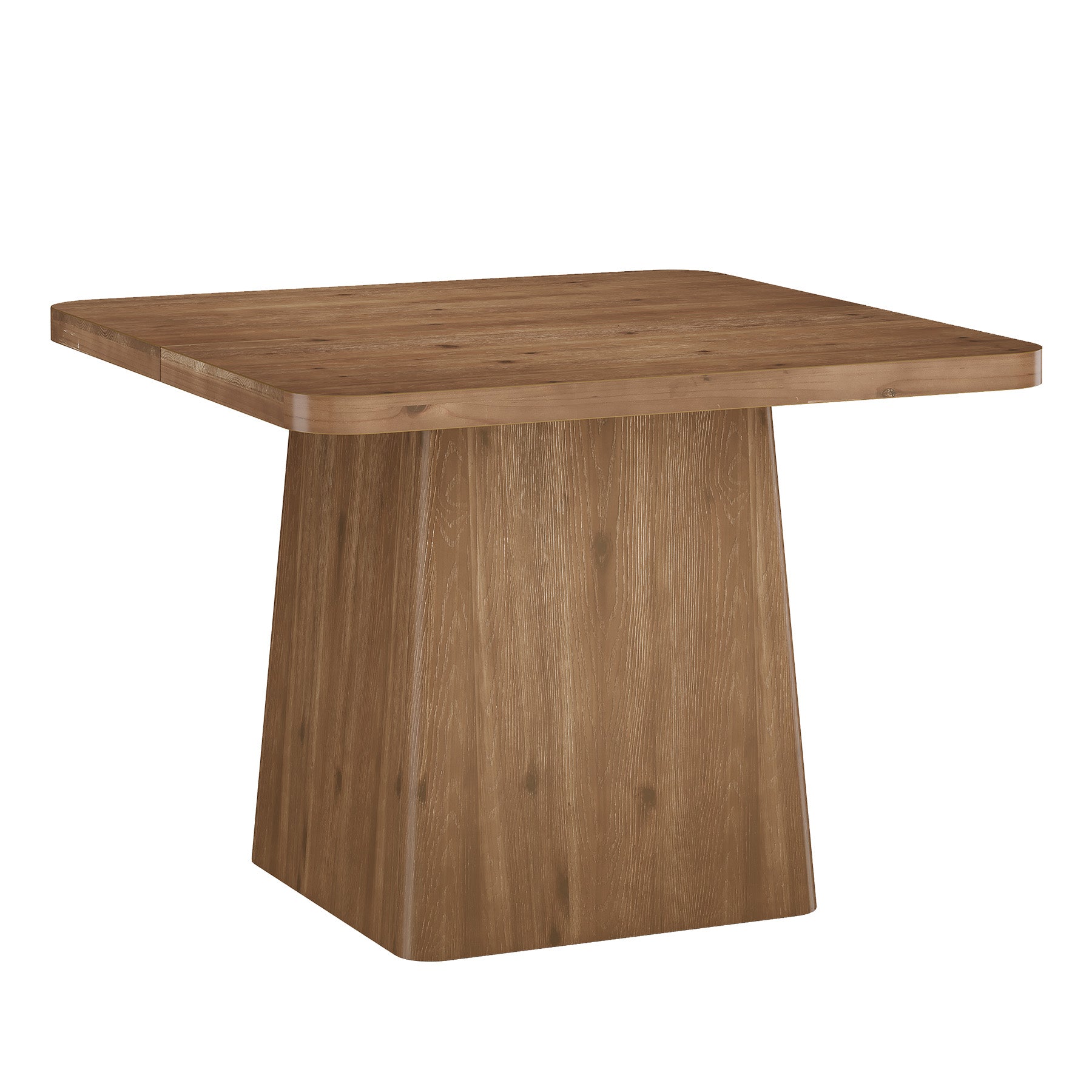 39.37-Inch Solid Wood Square Dining Table with Pedestal Base, Farmhouse Kitchen Table for Small Spaces