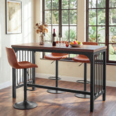 Tribesigns 63" Bar Table with Metal Crossbar Support, Industrial Counter Height Table for Home Bar 3