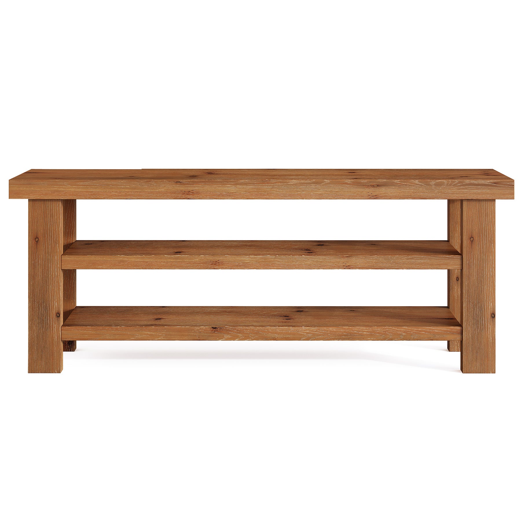 Tribesigns 63-Inch Solid Wood TV Stand, 2-Tier Media Console with Open Storage for Living Room