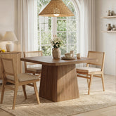39.37-Inch Solid Wood Square Dining Table with Pedestal Base, Farmhouse Kitchen Table for Small Spaces 3