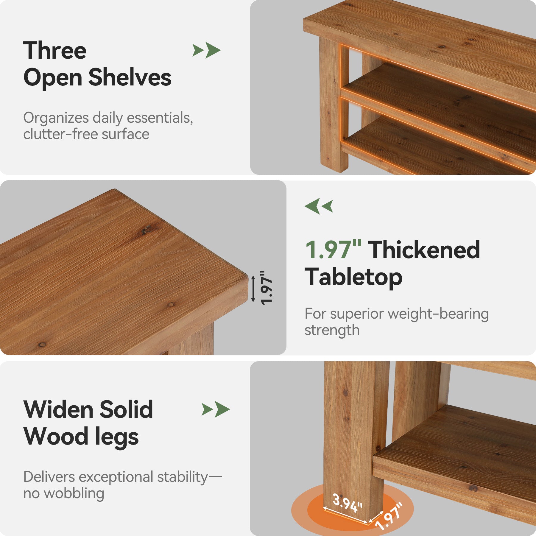 Tribesigns 63-Inch Solid Wood TV Stand, 2-Tier Media Console with Open Storage for Living Room