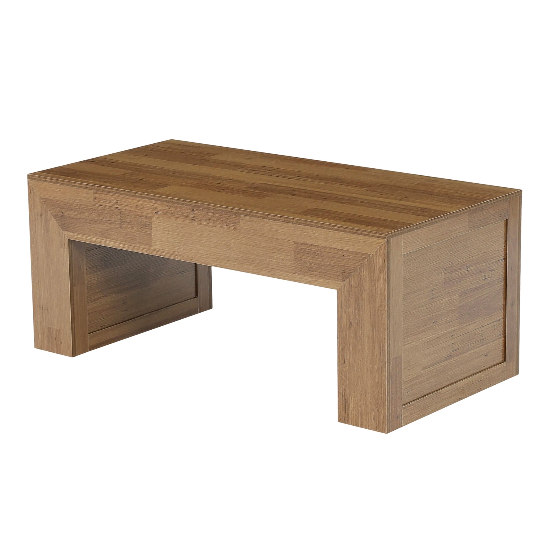 Tribesigns 47.2-Inch Farmhouse Coffee Table, Rectangular Table with Thick Panel Base