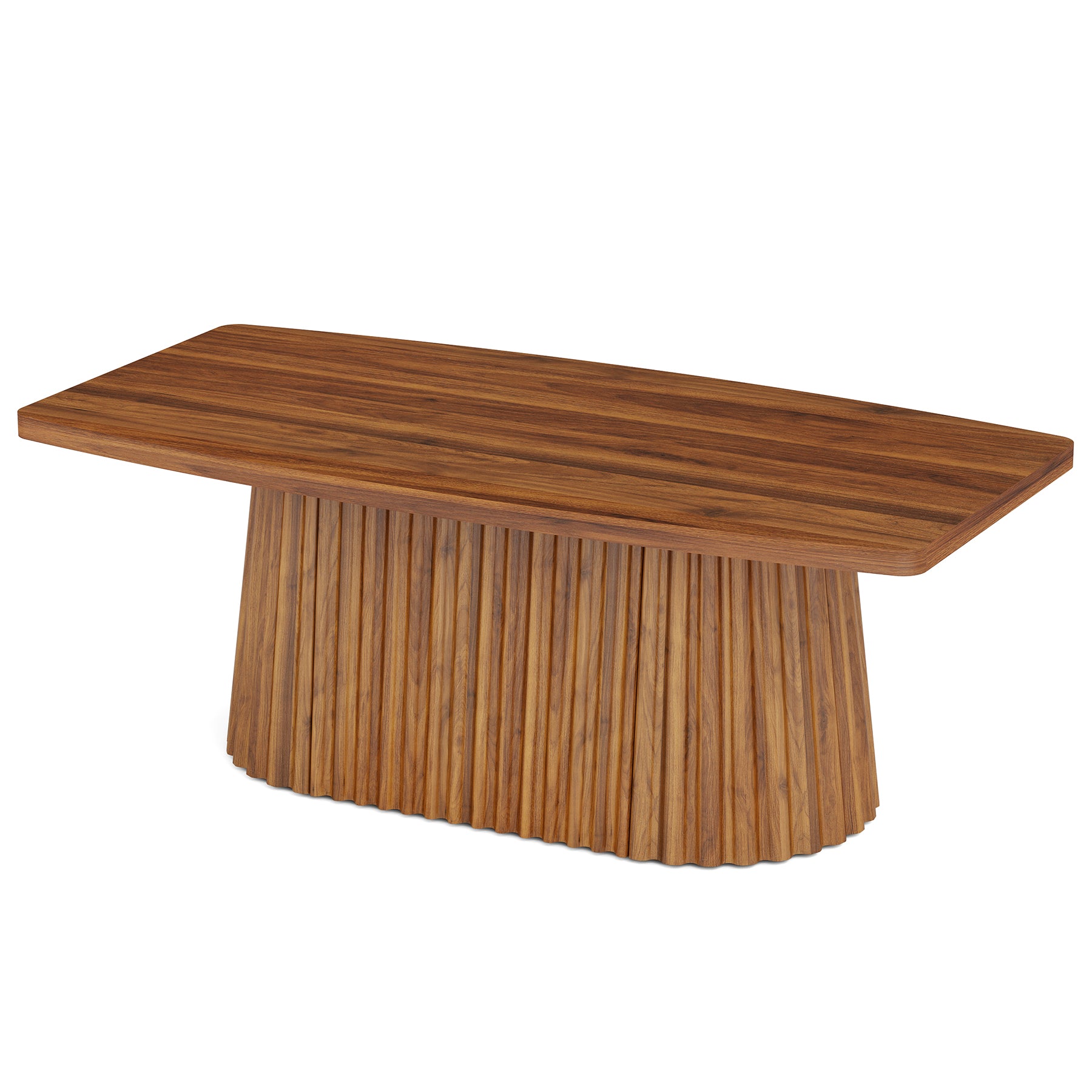 Tribesigns 47.2-Inch Rectangular Coffee Table, Farmhouse Center Table with Pleated Base for Living Room and Family Room