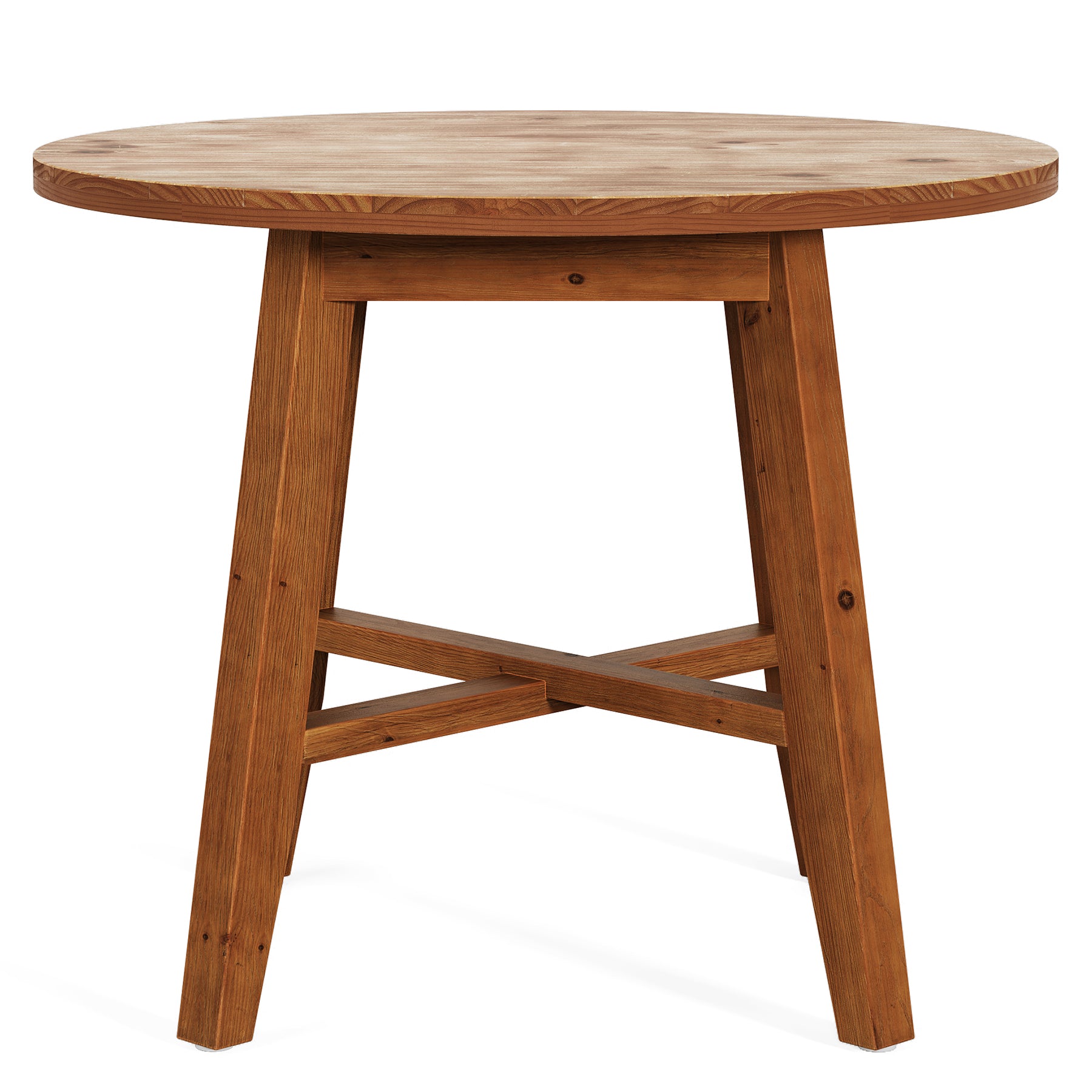 31.5 Inch Solid Wood Round Dining Table for 2–4, Farmhouse Small Kitchen Table for Small Spaces