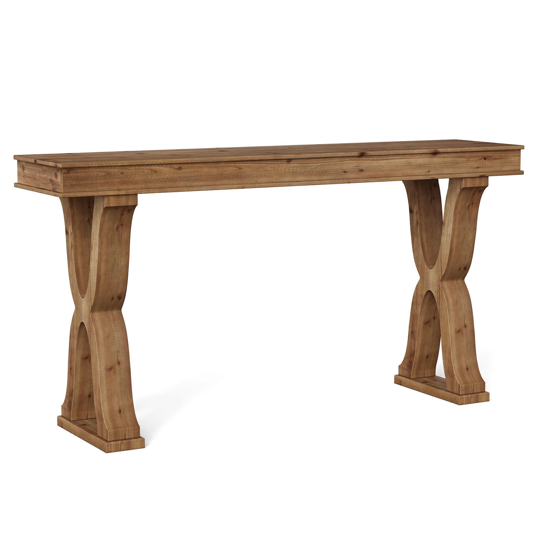63 Inch Solid Wood Console Table, Farmhouse Narrow Entryway Sofa Table