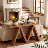 Tribesigns 63-Inch Solid Wood Console Table, Farmhouse Entryway Sofa Table with M-Shaped Base for Living Room and Hallway 3