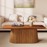 Tribesigns 47.2-Inch Rectangular Coffee Table, Farmhouse Center Table with Pleated Base for Living Room and Family Room 3