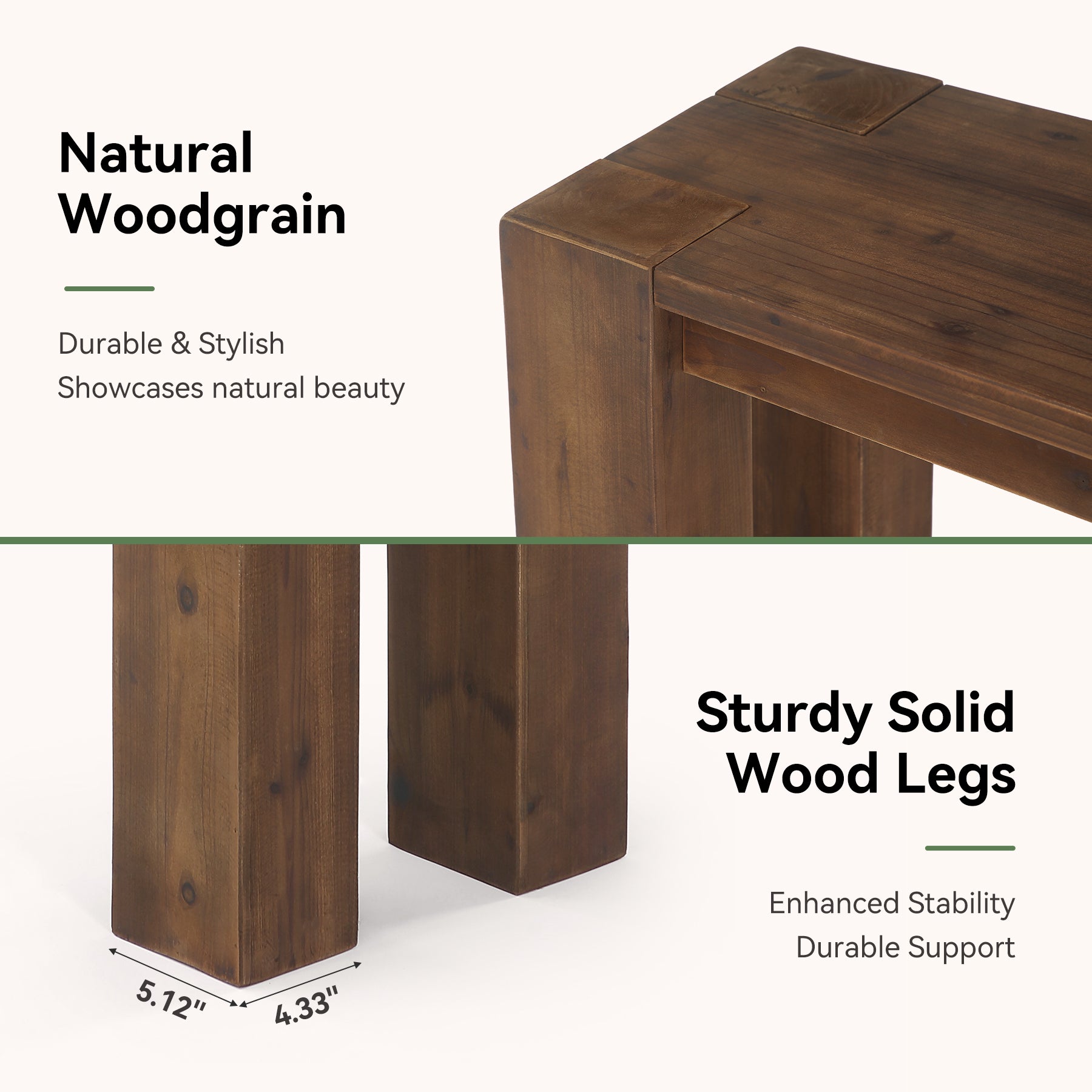 Tribesigns 70.9-Inch Solid Wood Console Table, Sofa Table for Hallway
