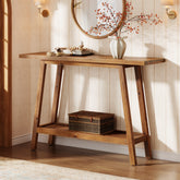 Tribesigns 41.3" Solid Wood Console Table, 2-Tier Entryway Table for Hallway 3