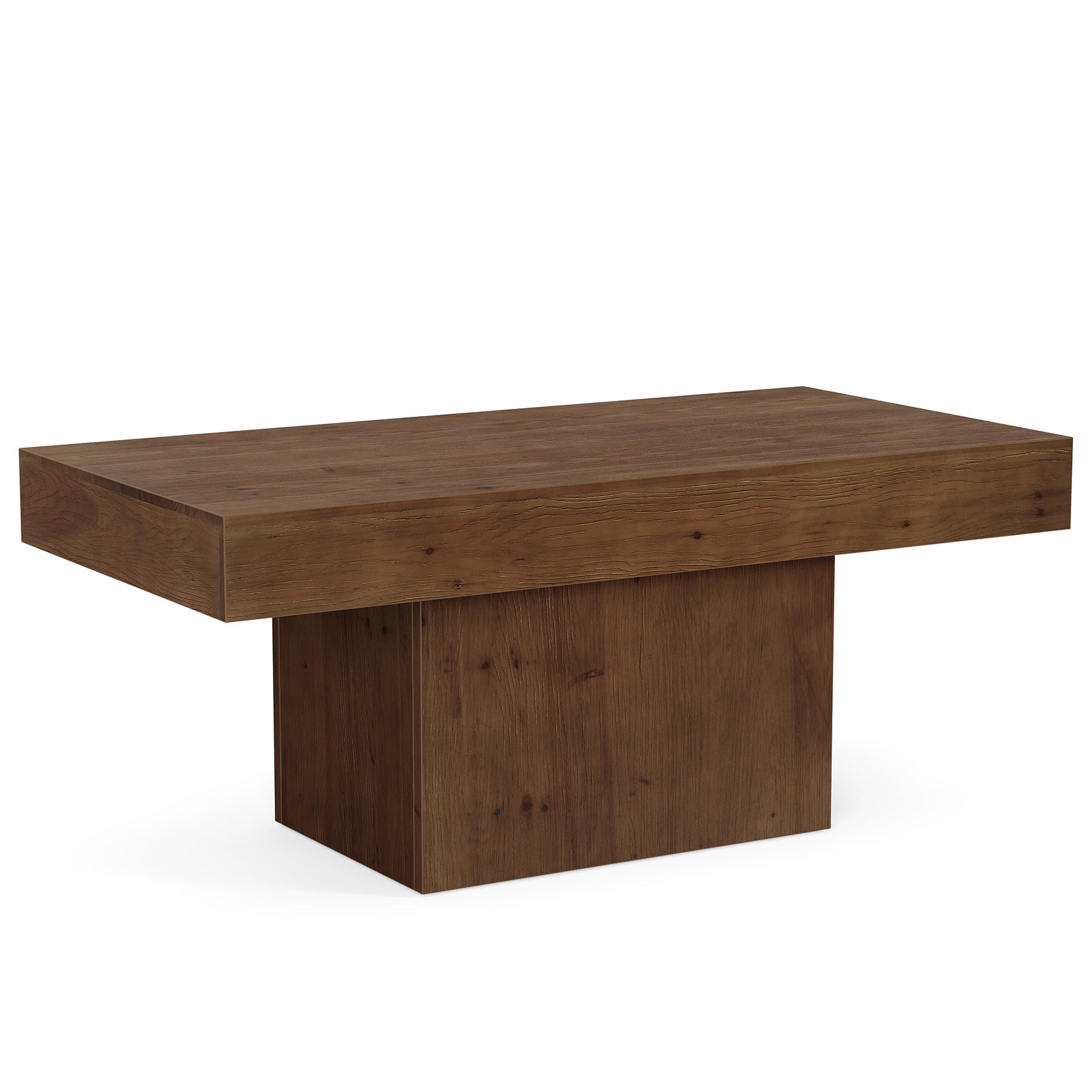 Tribesigns 47.24-Inch Solid Wood Coffee Table, Mid Century Modern Rectangle Center Table with Wooden Pedestal for Living Room