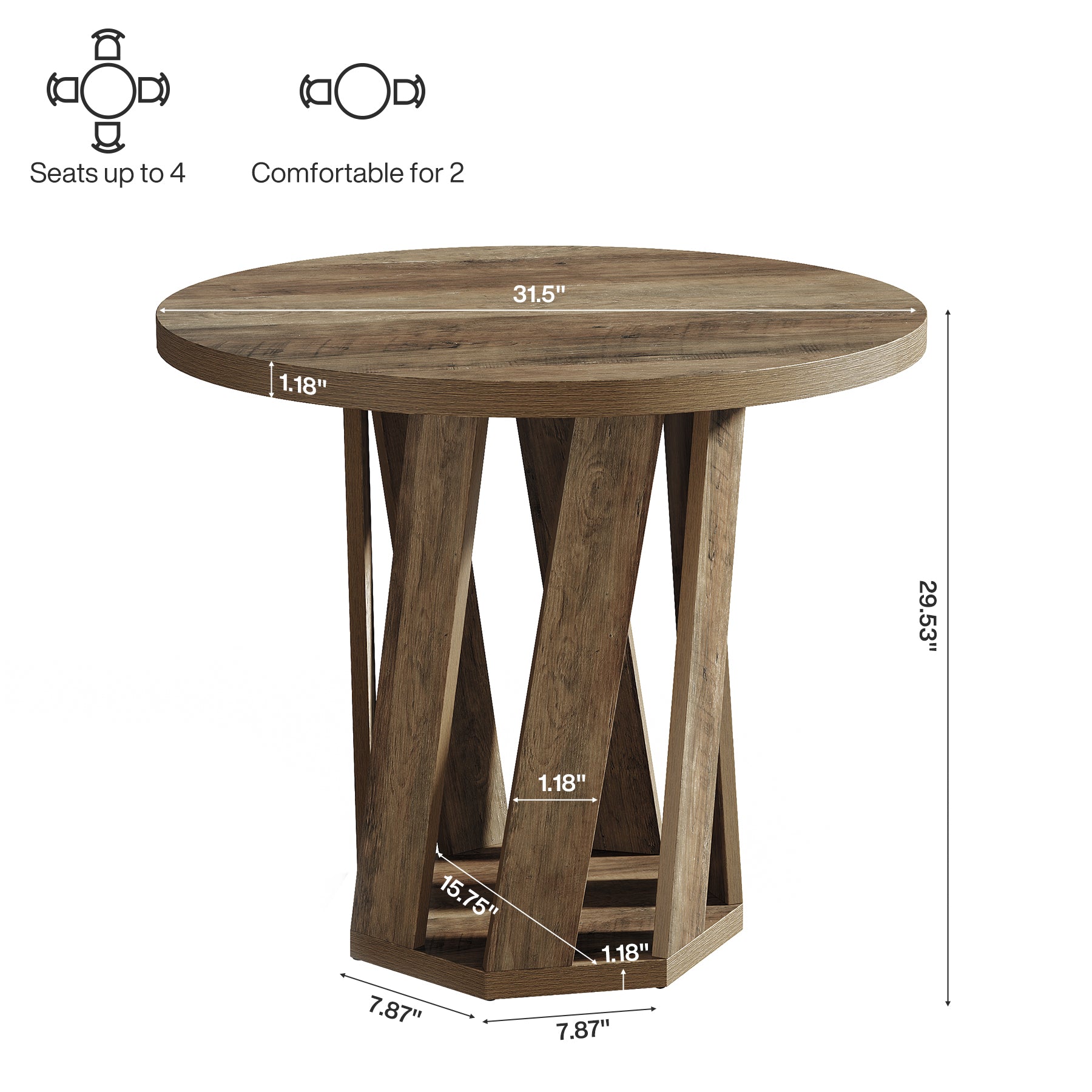 Tribesigns 31.5" Round Conference Table, Small Meeting Table for 2-4