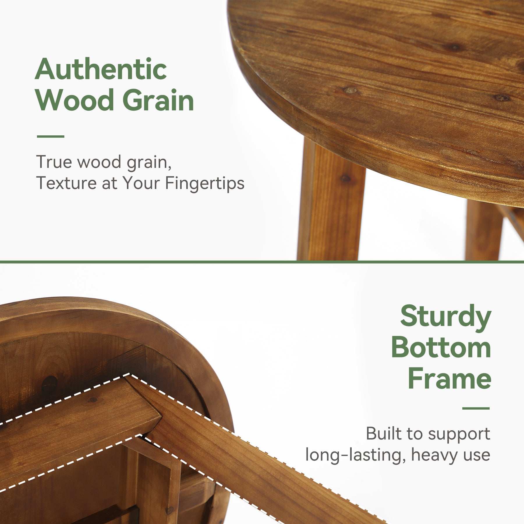 31.5 Inch Solid Wood Round Dining Table for 2–4, Farmhouse Small Kitchen Table for Small Spaces