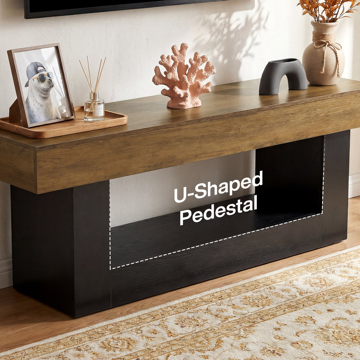 Tribesigns 63 Inch TV Stand for 55-70 Inch TVs, Modern Media Console with U-Shaped Base and Open Storage