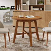 31.5" Solid Wood Round Conference Table for 2–4, Small Space Office Meeting Table 3